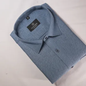 Cochin Cotton Sky Blue Solid Formal Shirt