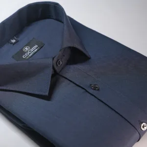 Cochin Cotton Midnight Blue Plain Satin Formal Shirt