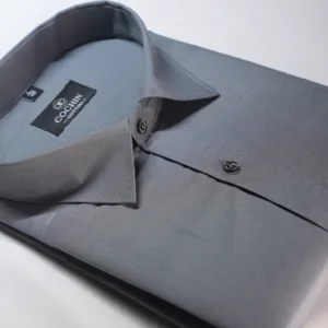 Cochin Cotton Steel Grey Plain Satin Formal Shirt