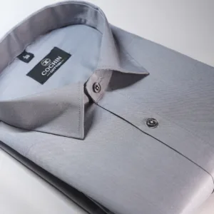 Cochin Cotton Silver Grey Plain Satin Formal Shirt