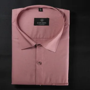 Cochin Cotton Dusty Rose Plain Satin Formal Shirt