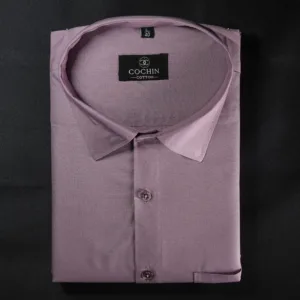 Royal Mauve Cotton Plain Satin Shirt