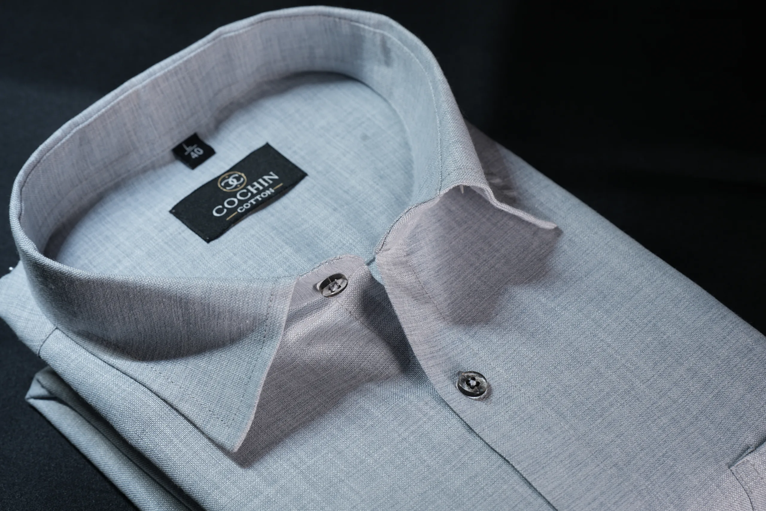 Ice Blue Linen Premium Shirt - Image 2