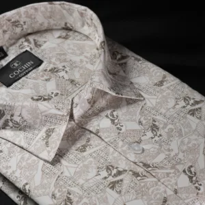 Ivory Mosaic Print Cotton Shirt