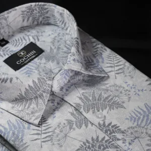 Silver Fern Botanical Print Cotton Shirt